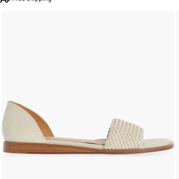 “Madewell” the “Nelda” leather d’orsay flat; in the color pale oyster; size 8 - Picture 6 of 16
